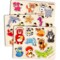 QUOKKA Wooden Puzzles for Toddlers Ages 1-3-5 – Animal Peg Puzzles for Kids 2-4 Years Old – Set of 3 Wood Learning Travel Toys for Children – Gift Educational Game for Boys and Girls